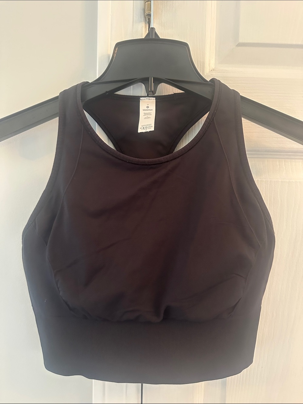 lululemon athletica Deep Black Racerback Sports Bra- size 10